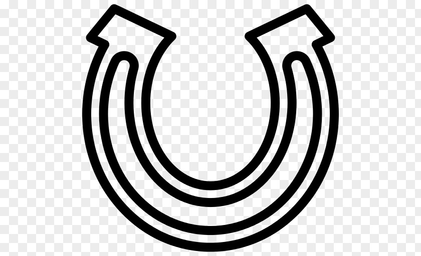 Black And White Horseshoe Magnet PNG