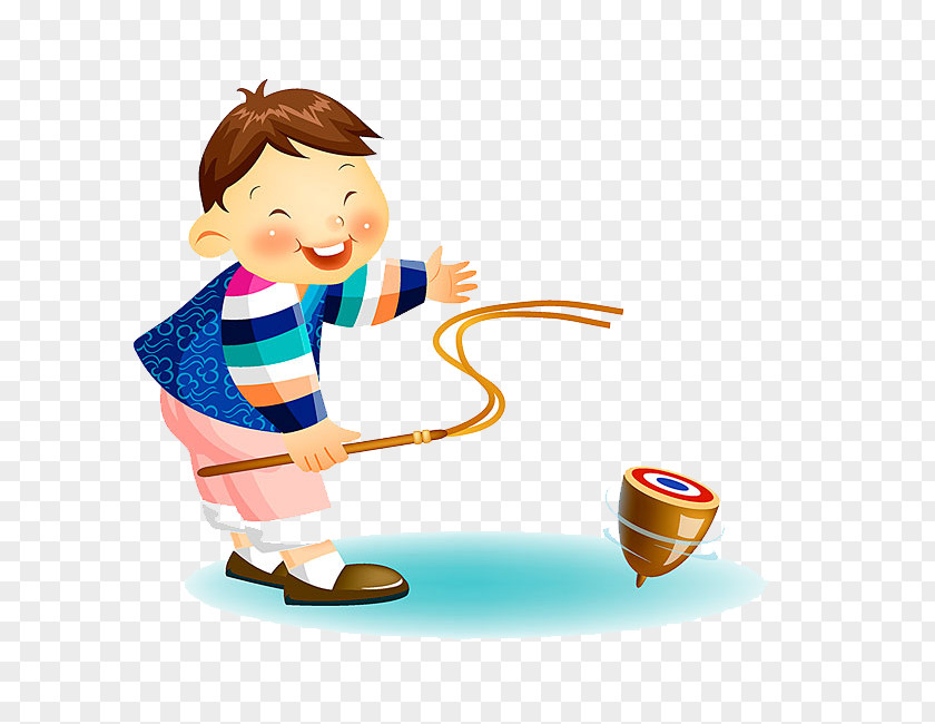 Cartoon Child Shake Empty Bamboo Korean New Year Game PNG