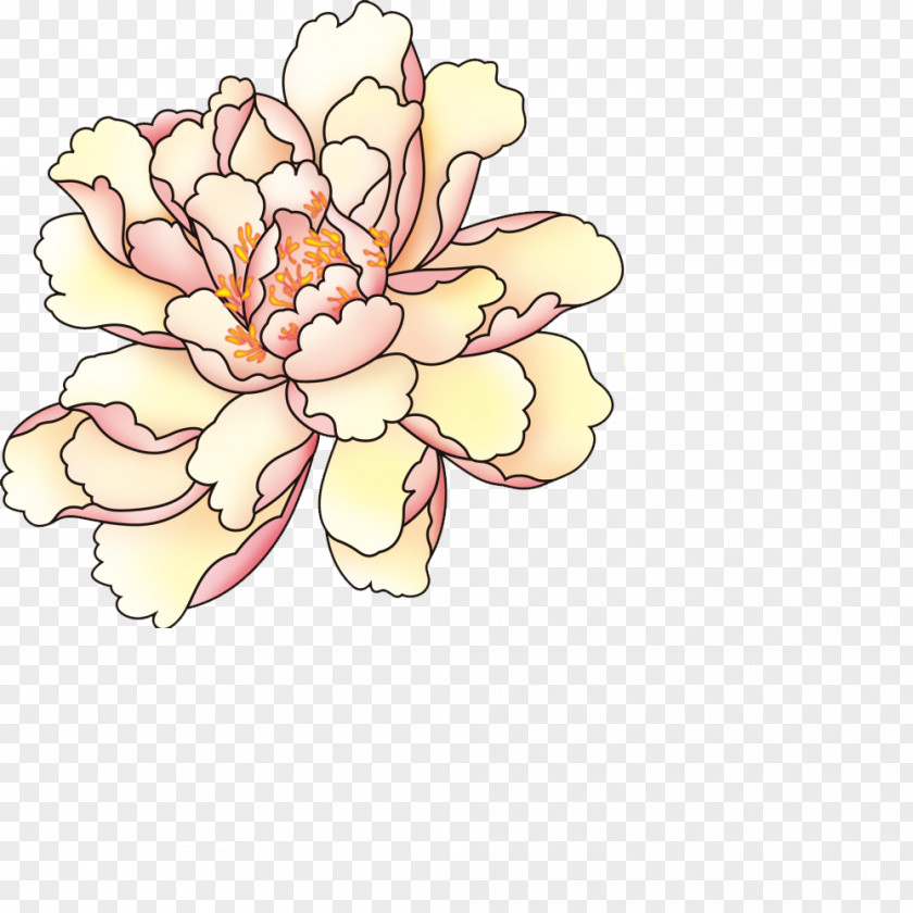 Hand-painted Peony Moutan Creative Work PNG