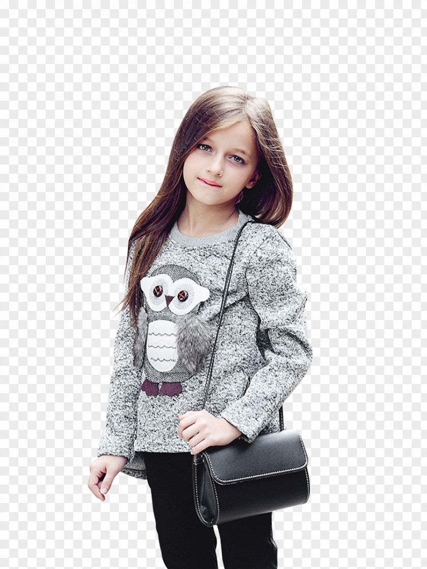 Chic Girl Sweatshirt Sweater Zipper Children's Clothing PNG