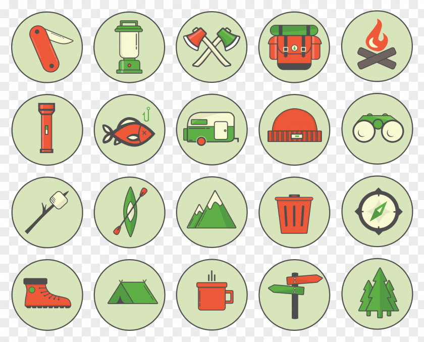 Cute Cartoon Stamps Outdoor Recreation Icon Design Camping PNG
