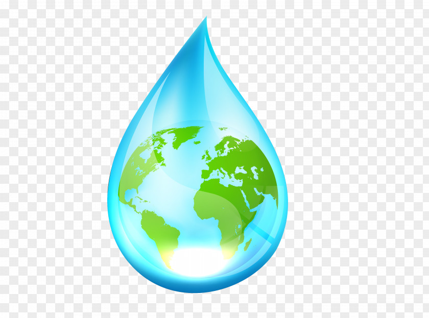 World Water Droplets Earth Day Environmental Protection PNG