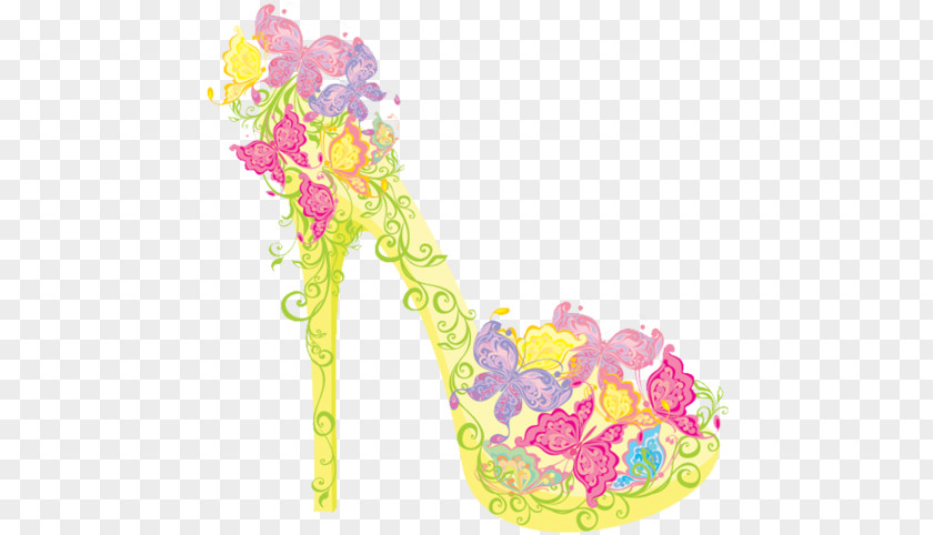 Yellow Heels Personality High-heeled Footwear Shoe Flower Stiletto Heel PNG
