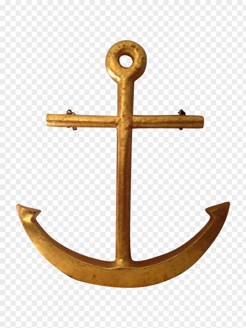 Anchor Gold Seamanship Metal Art PNG
