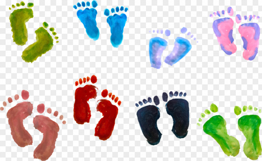 Footprints Vector Color Footprint Watercolor Painting Illustration PNG