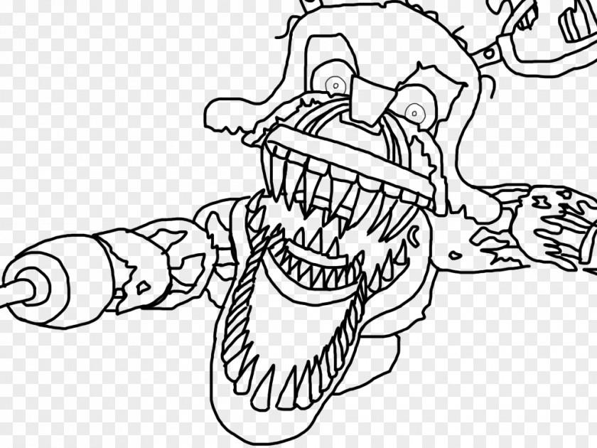 Nightmare Foxy Five Nights At Freddy's 2 4 3 Coloring Book PNG