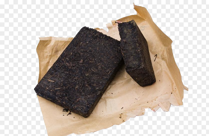 Black Tea Brick In Kind Anhua County Fermented Yunnan Chinese PNG