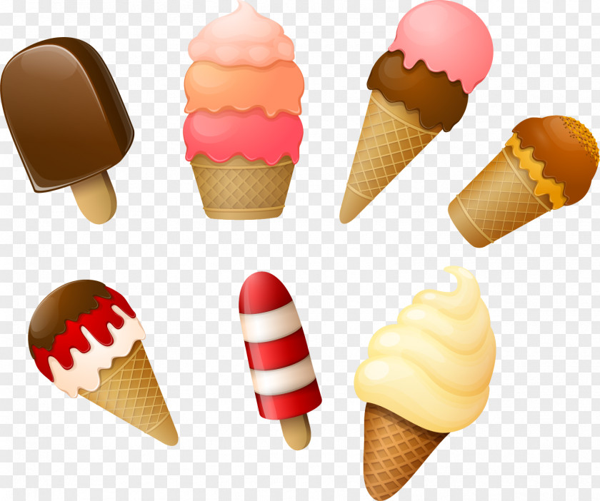 Brown Simple Ice Cream Neapolitan Cone Flavor PNG