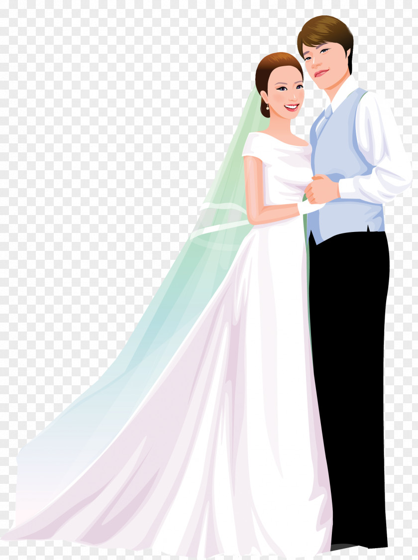 Cartoon Married Couple Marriage Wedding Significant Other PNG