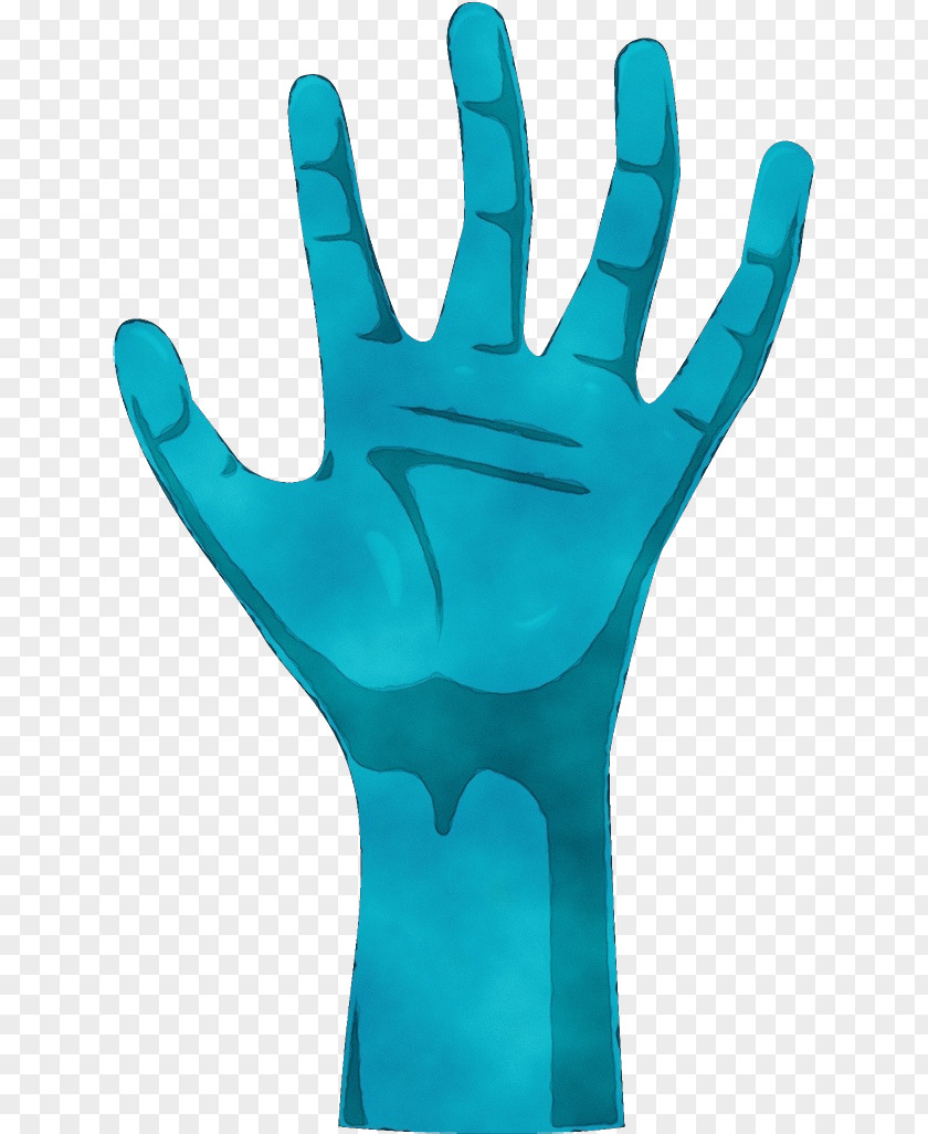 Medical Glove Thumb Personal Protective Equipment Finger Hand Turquoise PNG