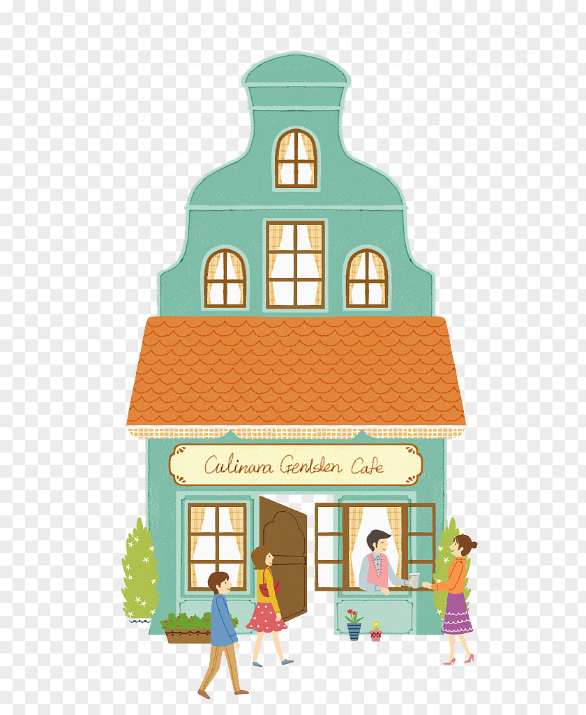Outdoor Coffee Shop Cafe Illustration PNG