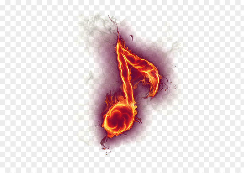 Flame Notes Musical Note Fire Wallpaper PNG