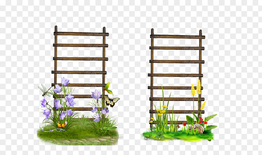 Flower Frame Ladder Stairs Garden Clip Art PNG