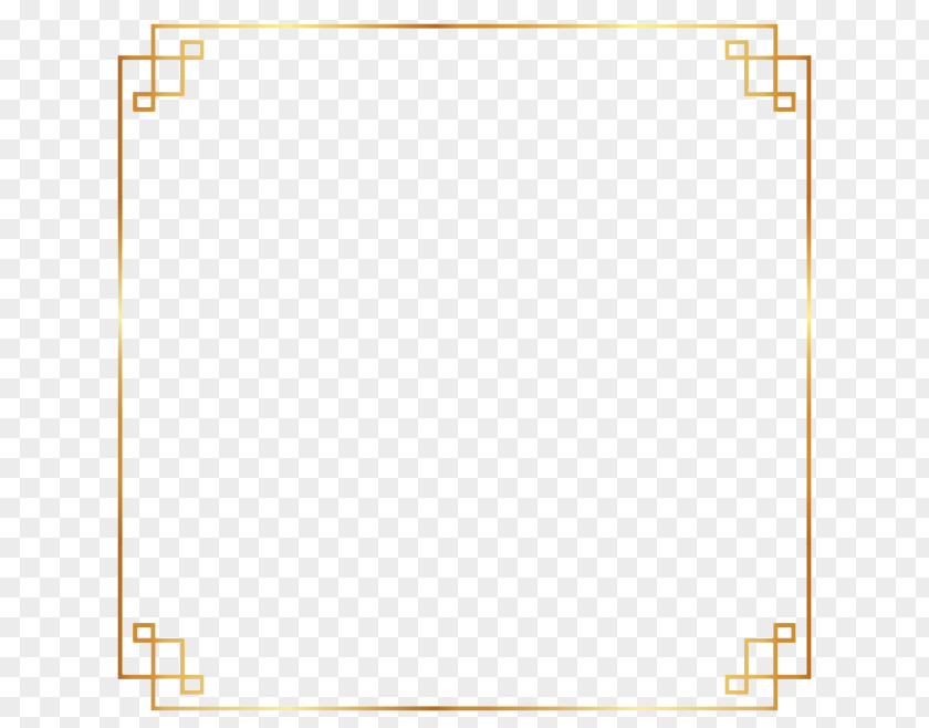 Golden Simple Frame Gold Chinoiserie PNG