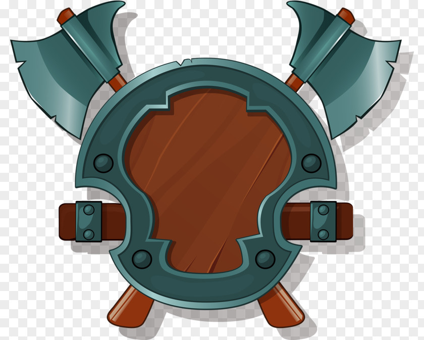 Shield And Ax Cartoon Weapon Illustration PNG