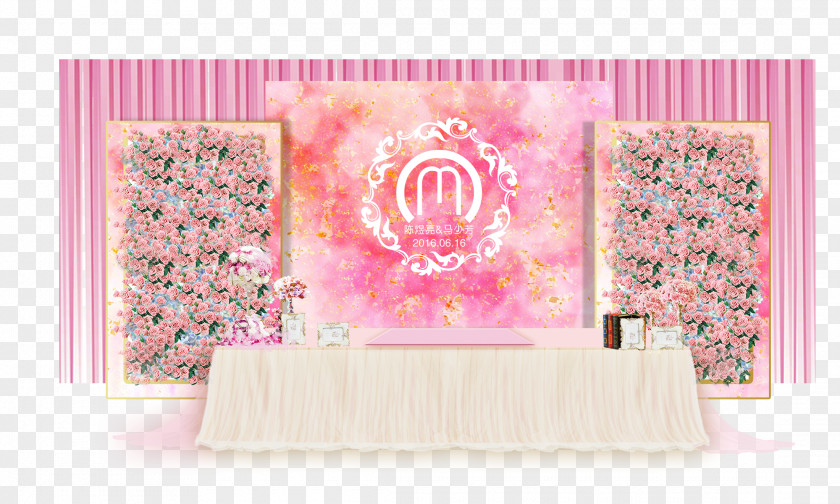 Warm Pink Wedding Decor Reception Marriage PNG