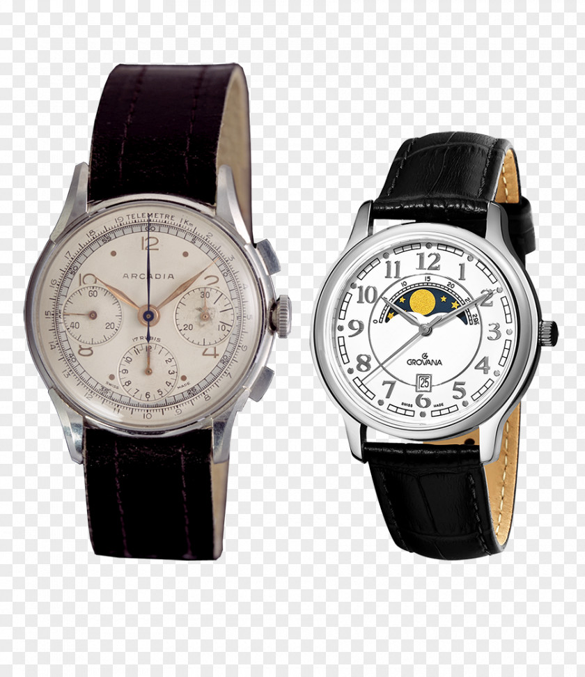 Black Watch Amazon.com Grovana Swiss Made Quartz Clock PNG