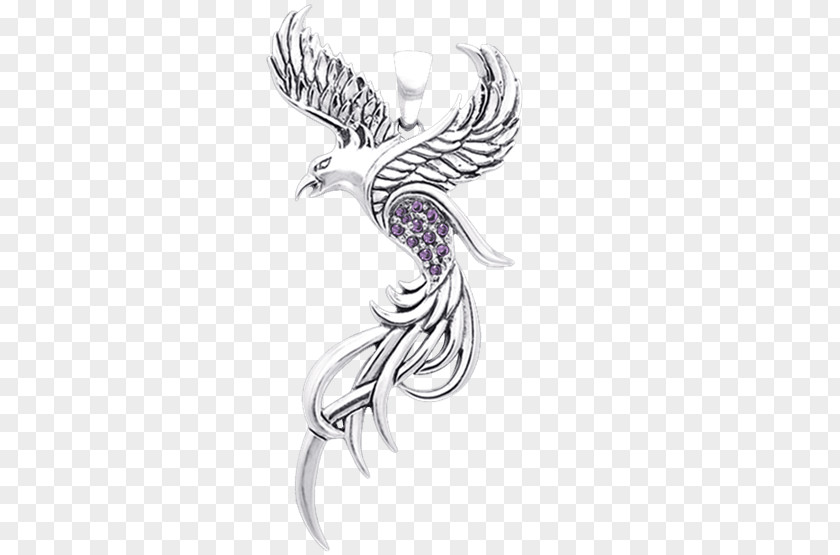Flying Phoenix Charms & Pendants Necklace Gold Tattoo PNG