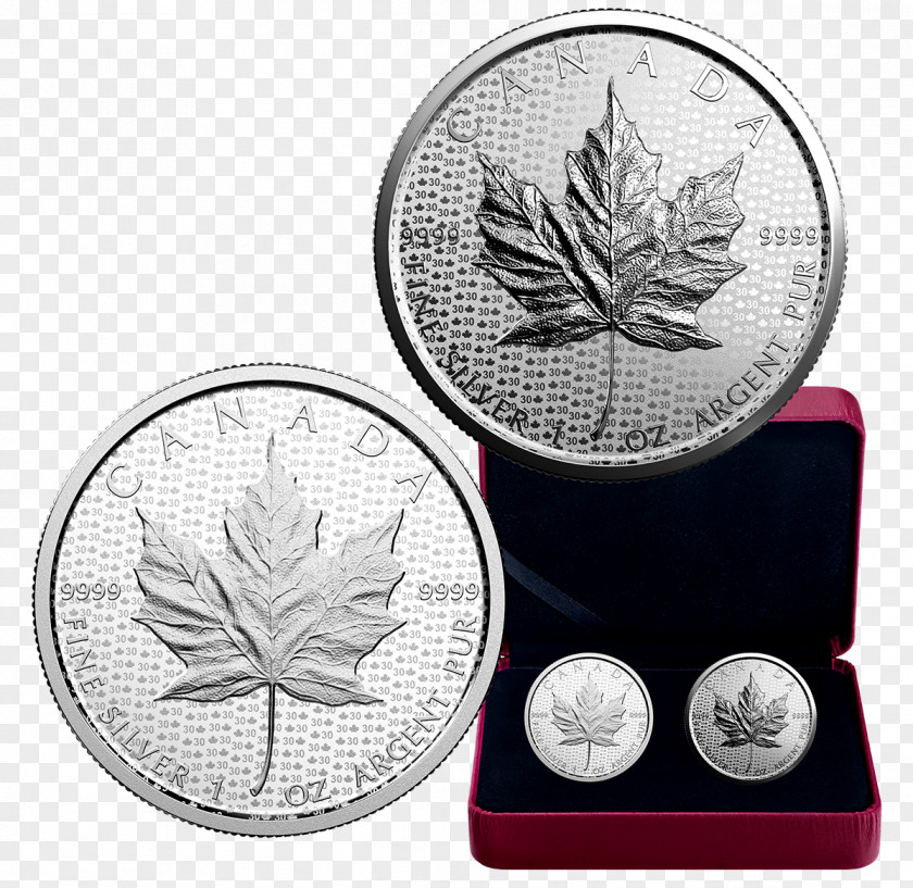 Silver Coin Canada Canadian Maple Leaf Gold Bullion PNG
