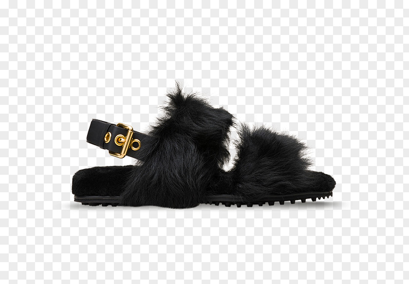 Boot Shoe Fur Black M PNG