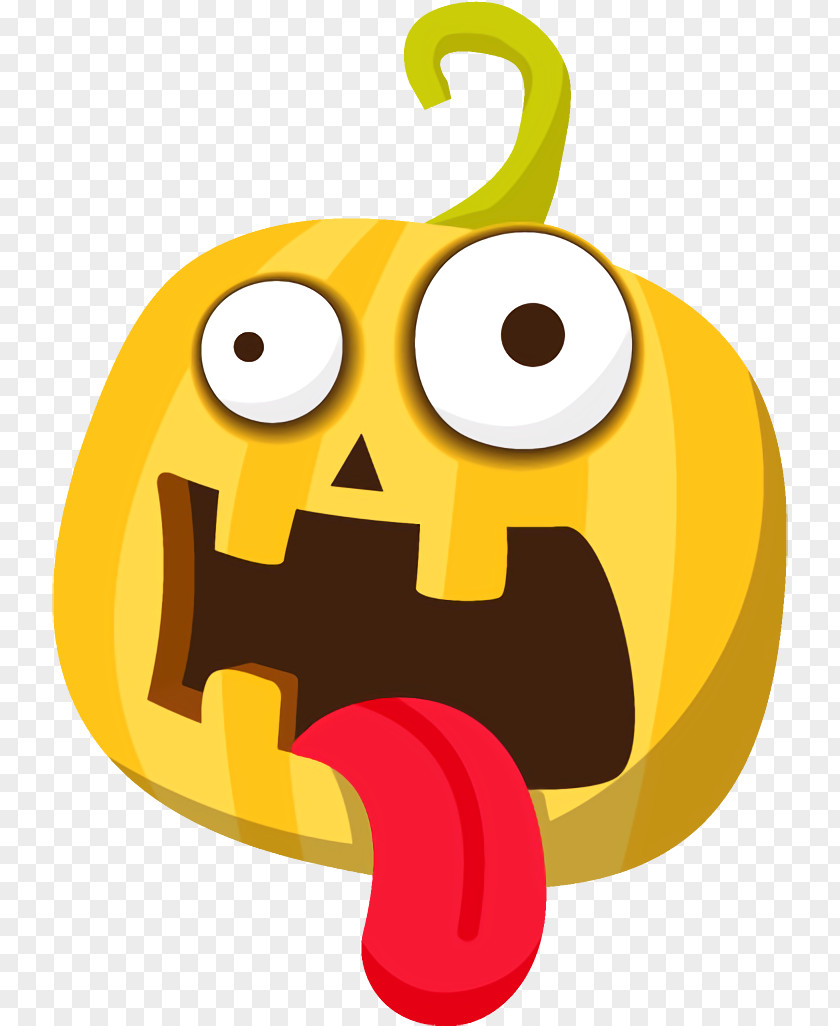 Happy Smiley Jack-o-Lantern Halloween Carved Pumpkin PNG