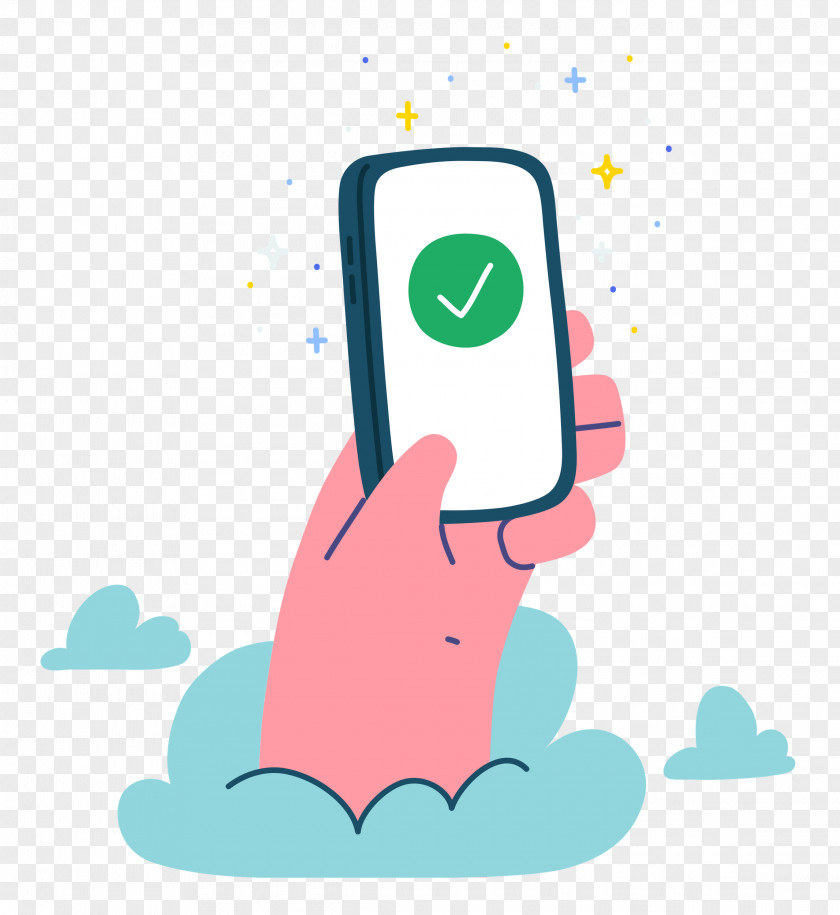 Phone Checkmark Hand PNG