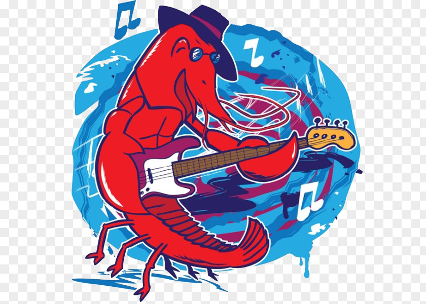 Rock Lobster Tail Astacoidea Guitar Illustration PNG