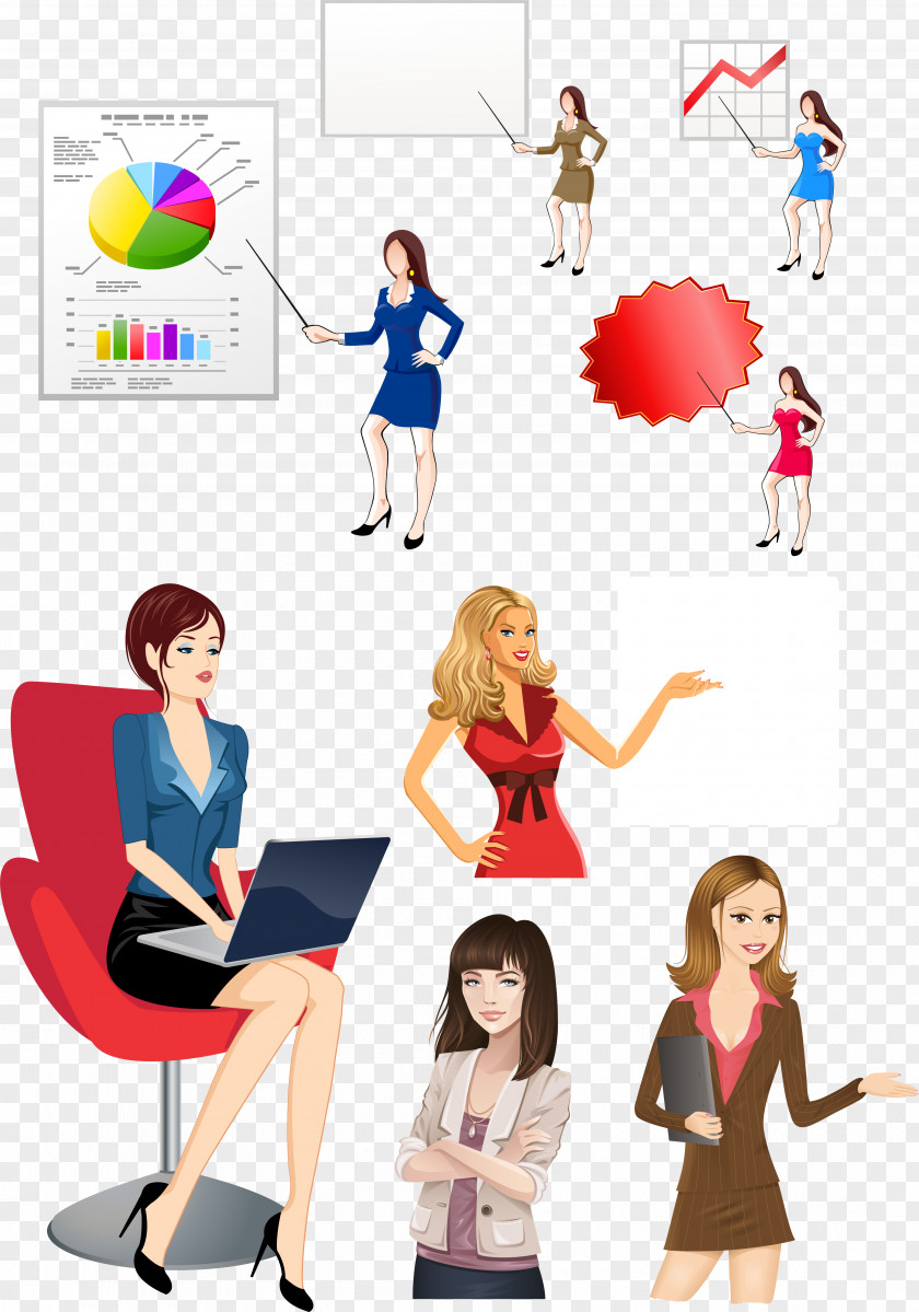 Variety Of Professional Women Vector Female PNG