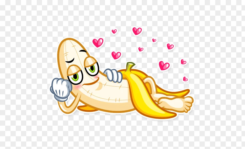 Banana Fruit Telegram Sticker Clip Art PNG