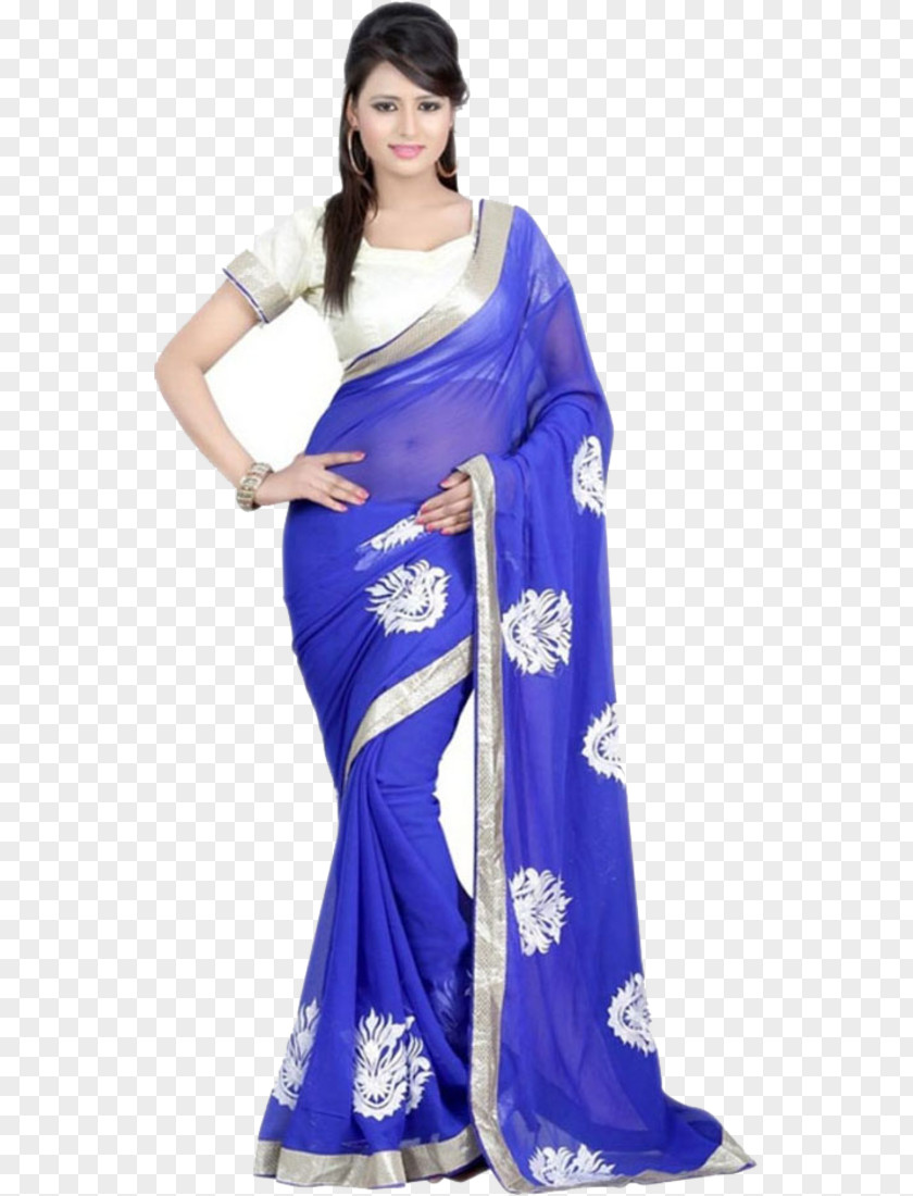 Satin Sari Shoulder Dress Costume PNG
