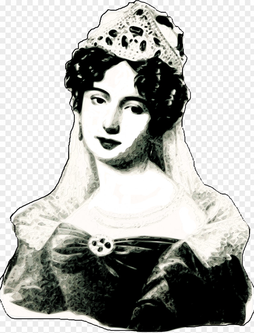Empress Amélie Of Leuchtenberg Brazil Black And White PNG