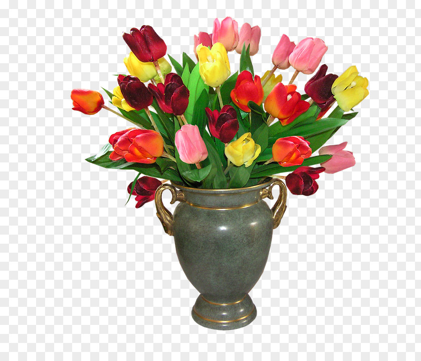Vase Flower Bouquet Tulip PNG