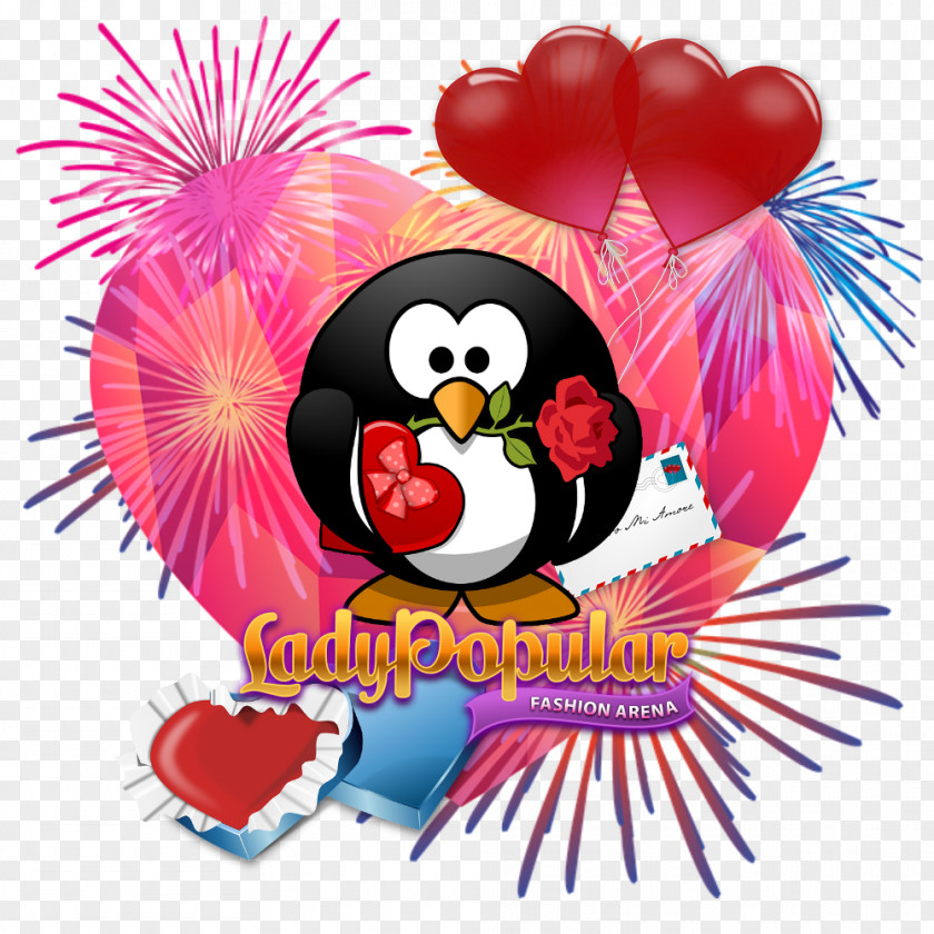 Penguin Illustration Clip Art Text Rose PNG