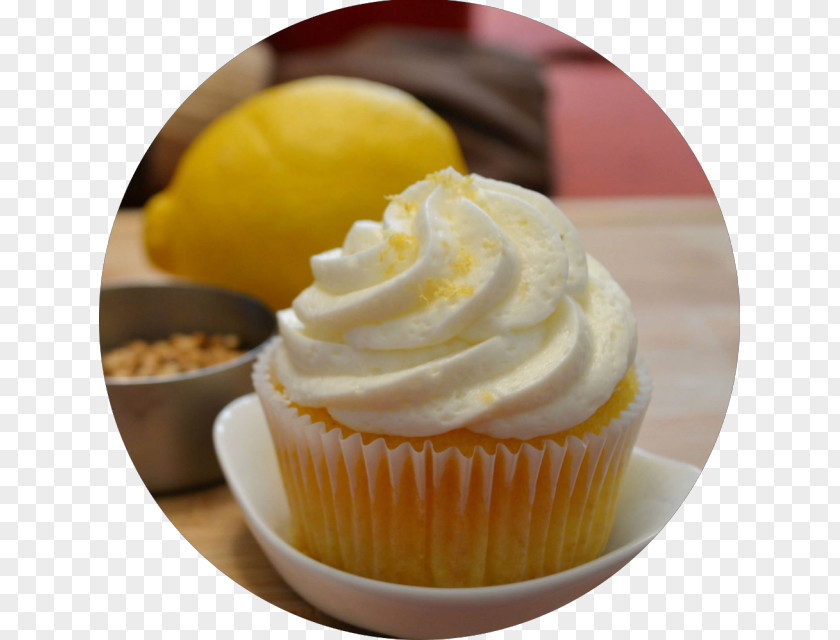Lemon Peel Cupcake Muffin Buttercream Frozen Dessert PNG