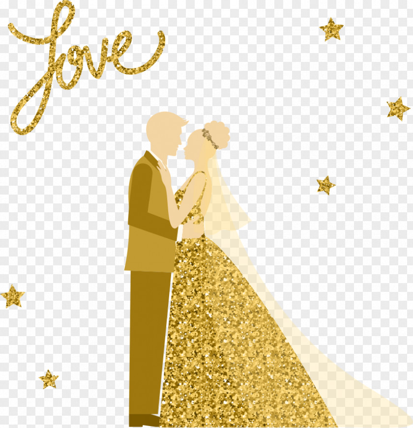 Vector Wedding Silhouette Illustration PNG