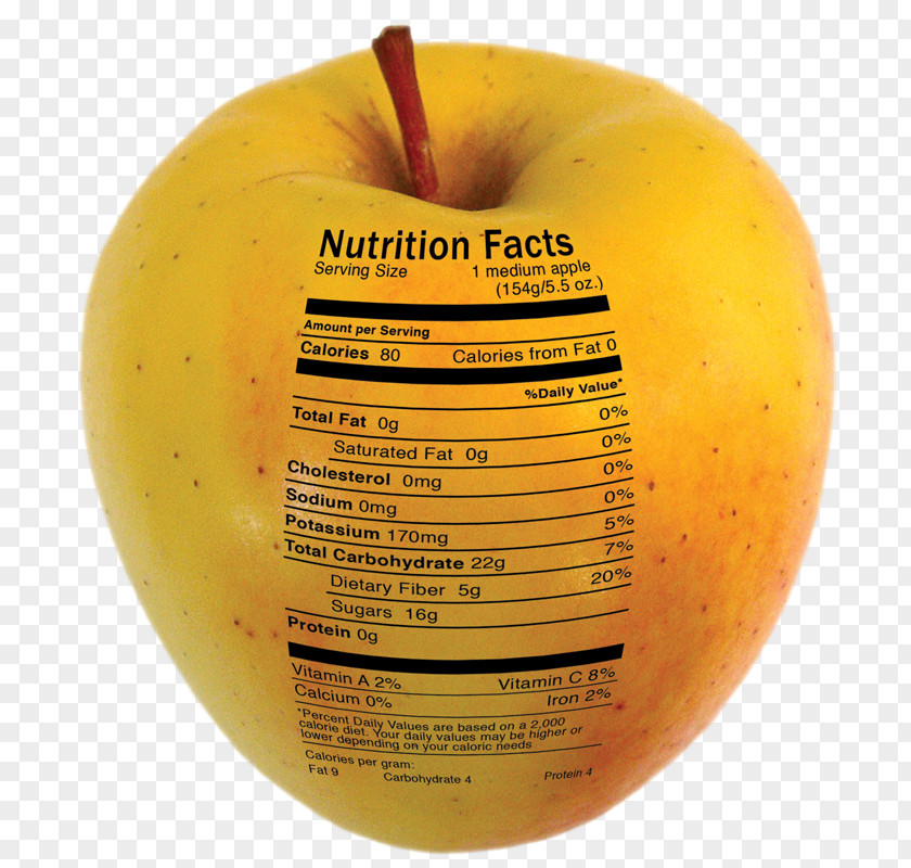 Apple Nutrient Calorie Nutrition Facts Label PNG
