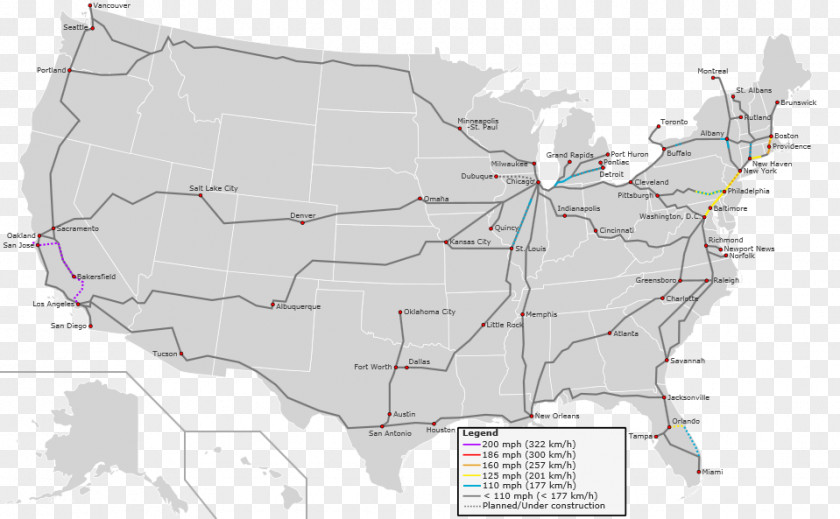 High Speed ​​rail Rail Transport United States Train Amtrak Pennsylvania Railroad PNG