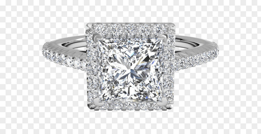 Thin Gold Rings Square Diamond Cut Engagement Ring Princess PNG