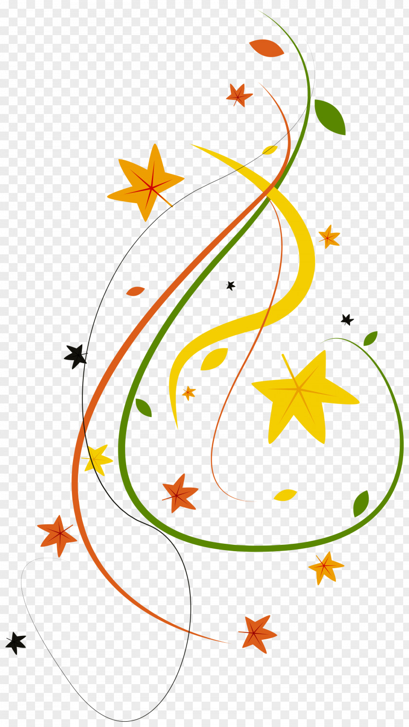 Painted Streamer Vector Autumn PNG