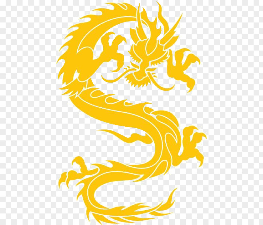 Yellow Chinese Dragon T-shirt Tribe Tattoo Sticker PNG