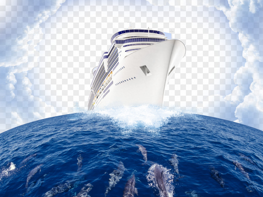 Atmosphere Plus Ocean Ship Background Wind Wave PNG