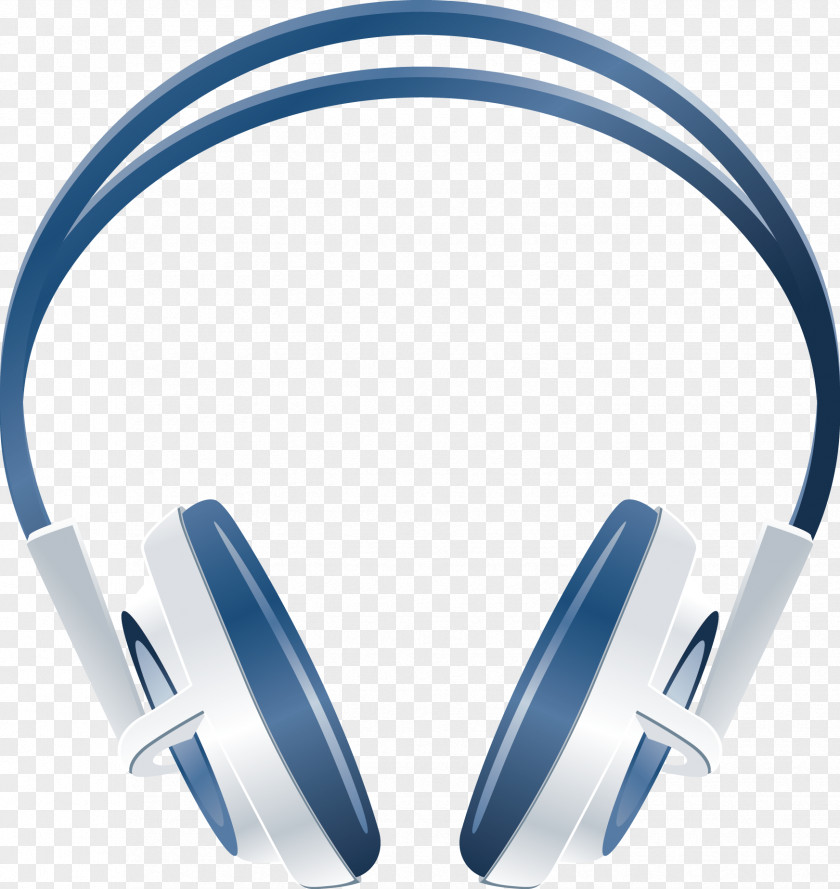 Blue Headphones Microphone PNG