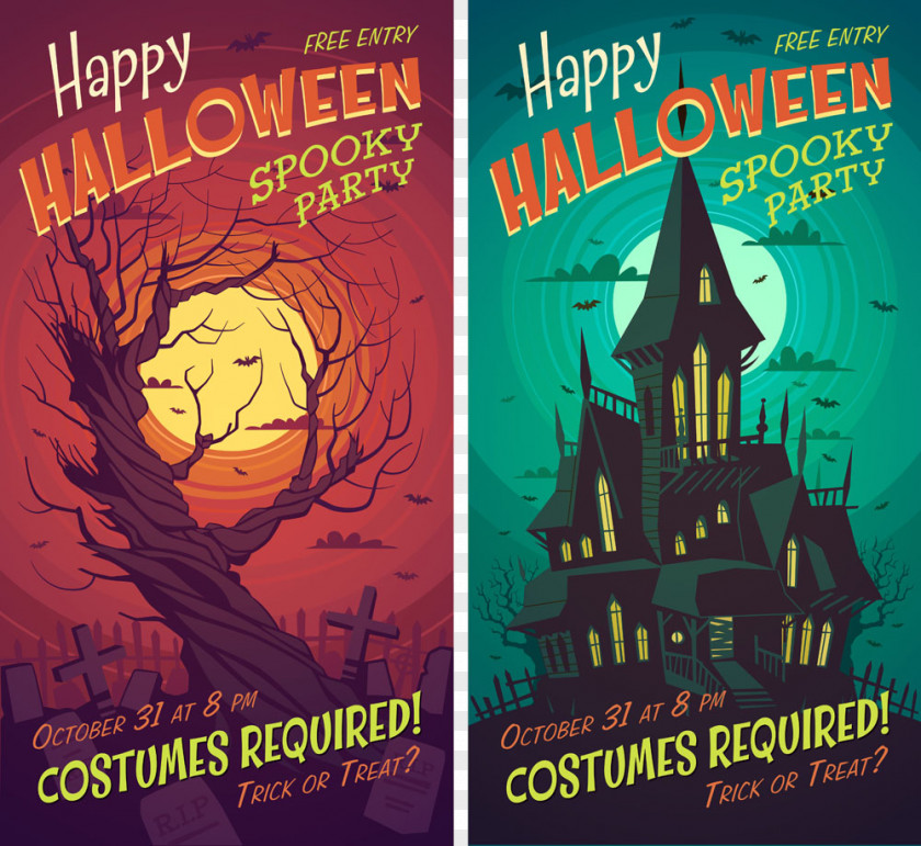 Halloween Poster Vector Party Illustration PNG