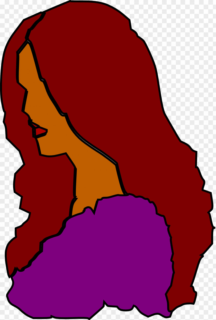 Maroon Hairstyle Woman Clip Art PNG