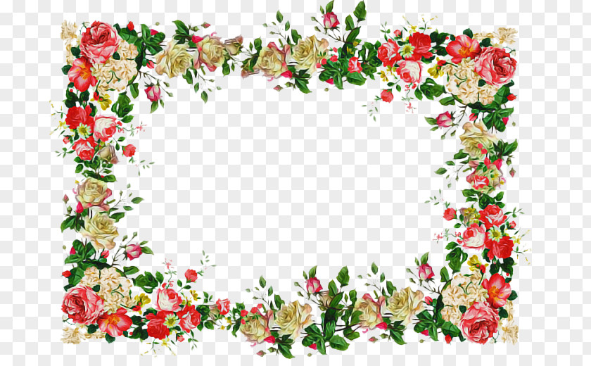 Rose Floral Design Picture Frame PNG