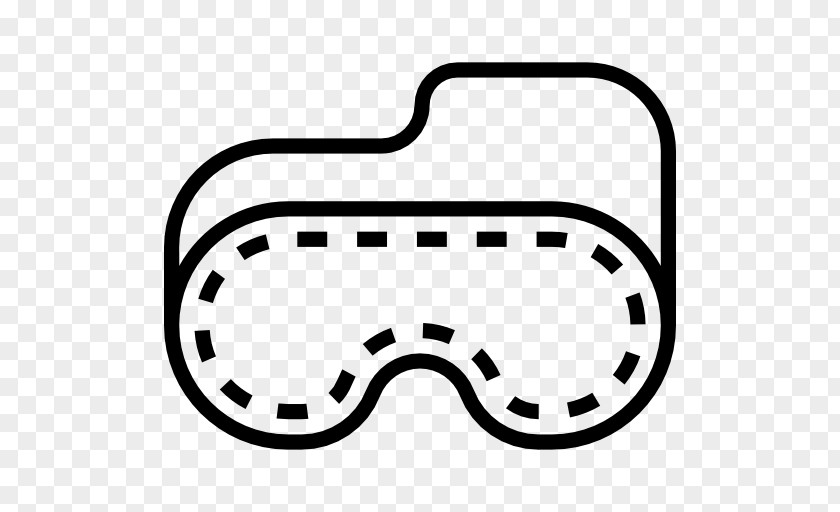 Sleep Mask Goggles White Line Clip Art PNG