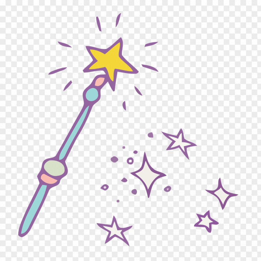 Vector Material Magic Wand Star PNG