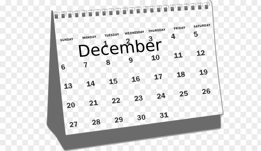 December Calendar Clip Art PNG