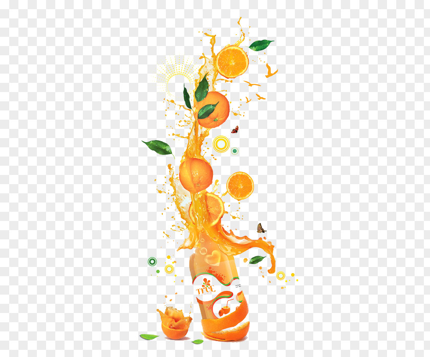 Creative Orange Juice Advertising Artwork Drink PNG