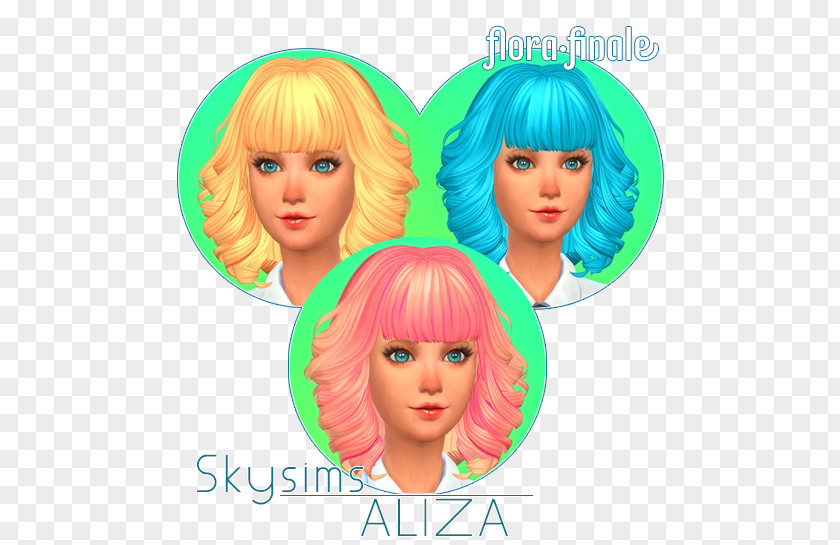Hair The Sims 4 Brown Blond Wig PNG